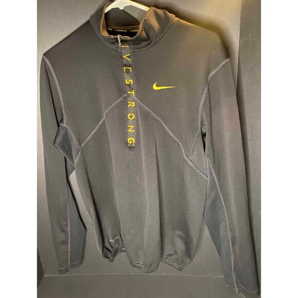 Nike Other - Nike Livestrong Quarter Zip Pullover Mens M Black Swoosh Cycling Sweater